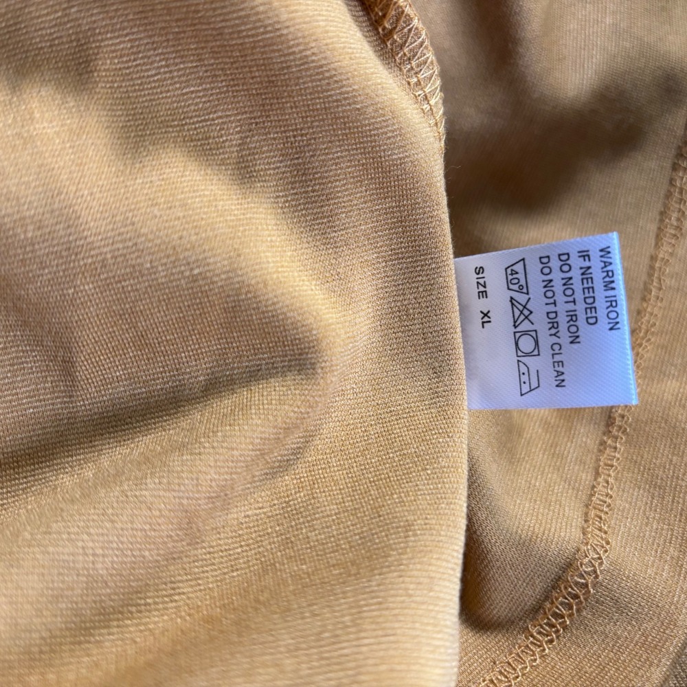 Ashley Blue‎ XL Mustard Knit Pencil Skirt Copper Button Detail Career Casual - Picture 8 of 9
